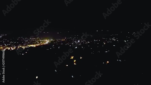 Night view of the streets of  Los Angeles from above
