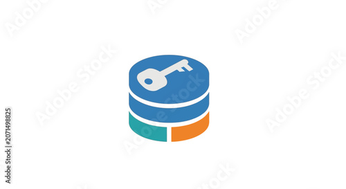 A digital icon representing secure data storage and access management