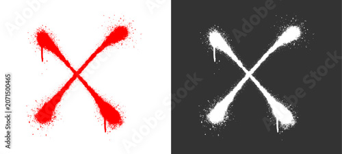 Bild auf Leinwand X no mark cross symbol doodle spray paint graffiti tag layout
