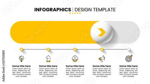 Infographic template. Slider with 5 points and icons