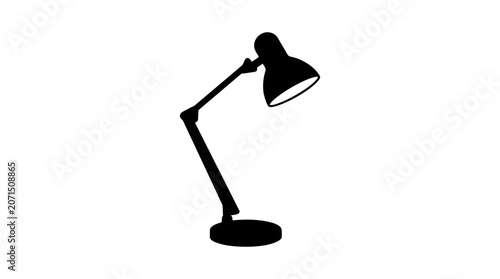 Foto Desk lamp silhouette against a white background simple monochrome design