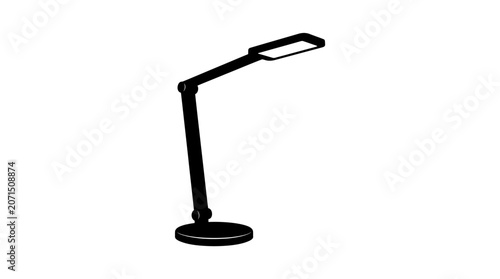 Schilderij op canvas Desk lamp silhouette against a white background simple monochrome design
