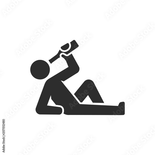 Quadro em tela Drunk lying person and alcohol intoxication icon