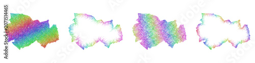 Foto Rainbow sketch Novosibirsk map design set