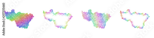 Fotografie Rainbow color sketch Vladimir map design set