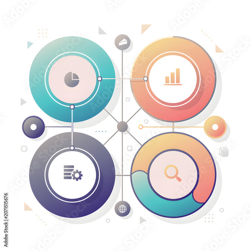 Editable Modern Business Infographic Vector Featuring Circular Process Layout And Professional Corporate Design