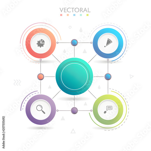 Minimal Flat Business Workflow Infographic Vector Template For Corporate Presentation Design