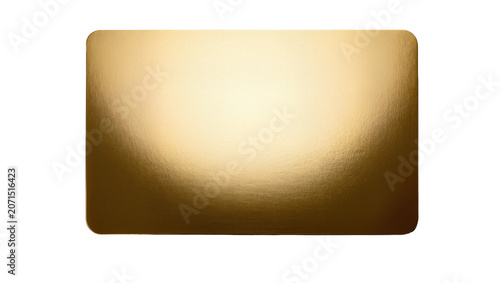 Картината върху платно Shiny metallic gold rectangular cake board with rounded corners, isolated on tra