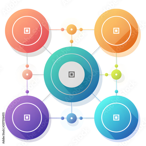 Creative Business Presentation Infographic Vector Template With Colorful Circular Flow Design