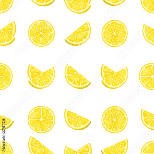 seamless pattern with lemon slices.