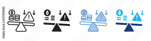 Tableau sur toile Risk icon set multiple style collection