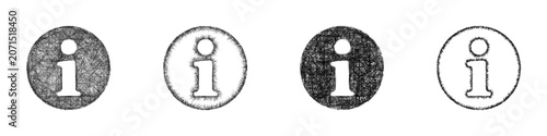 Billede på lærred Sketch information center icon design set