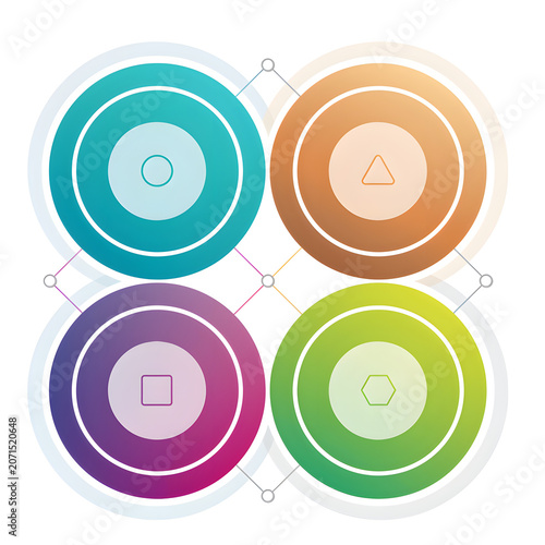 Professional Corporate Presentation Infographic Vector Template with Editable Circular Process Diagram
