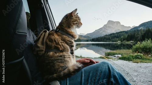cat travelling with owner