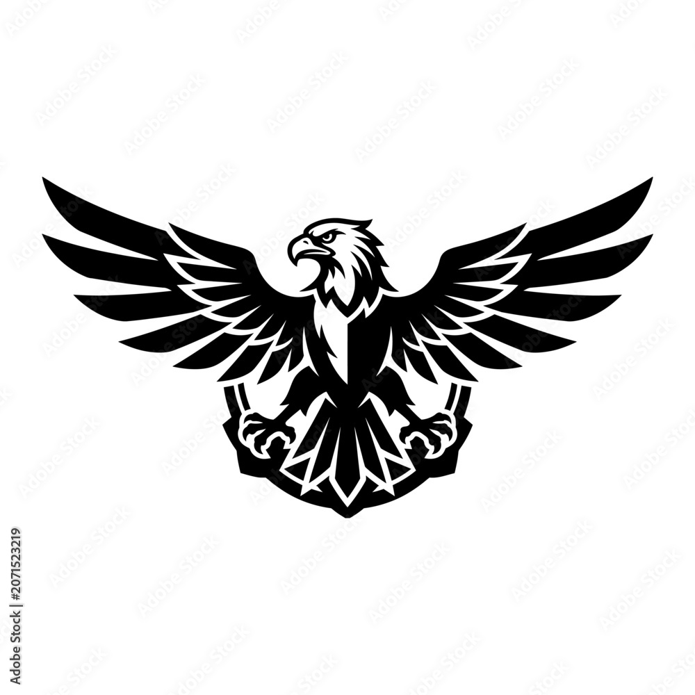 Fototapeta premium Black and white eagle logo symbol.