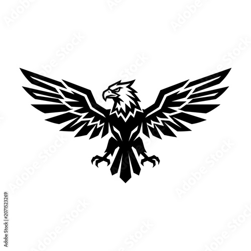 Black eagle bird graphic design element.