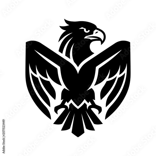 Black eagle logo silhouette icon.