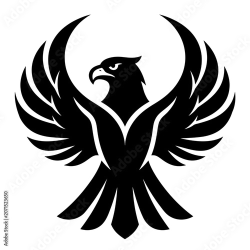 Black silhouette of an eagle bird 1.