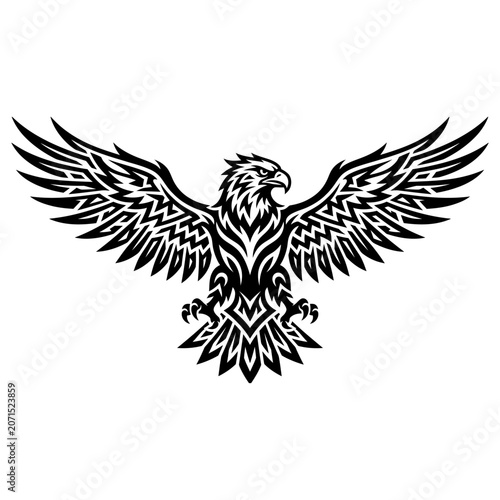 Detailed Black Eagle Illustration Design.
