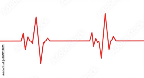 Vibrant red heartbeat line on a clean white background