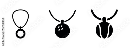 Canvastavla Necklace with pendant icons set