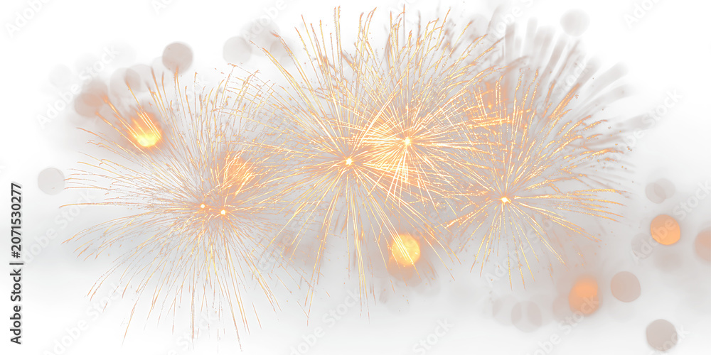 Fototapeta premium Colorful Fireworks Burst with Sparkling Holiday Light Effects PNG