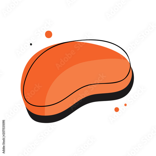 Orange salmon fillet flat vector illustration