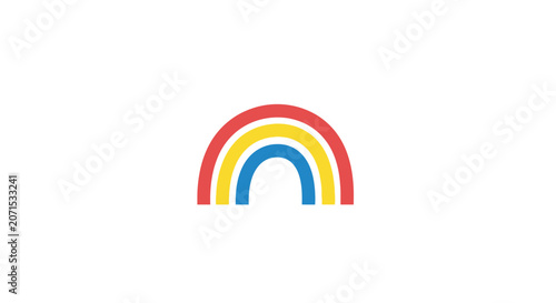 A simple colorful rainbow illustration isolated on a clean white background