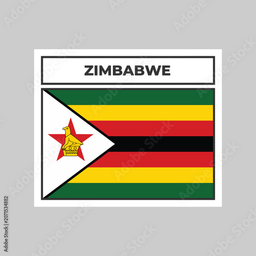 National Flag of Zimbabwe Illustration Design