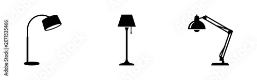 Φωτογραφία Floor lamp icon set