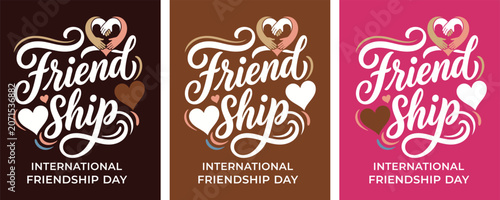 Tableau sur toile International friendship day celebrations with heartfelt graphics