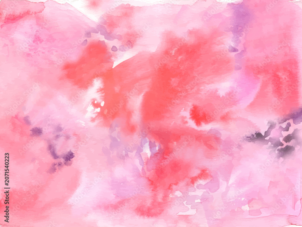 Fototapeta premium Pink and Red Cloudy Watercolour Texture Background