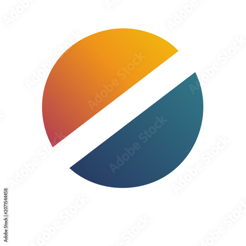 Abstract gradient circle with diagonal line vector