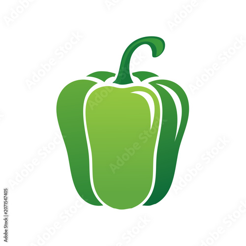 Green Bell Pepper Vector Illustration