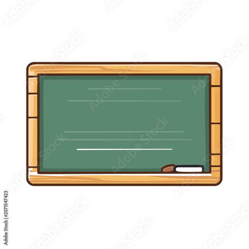 Green Chalkboard with Wooden Frame and Chalk