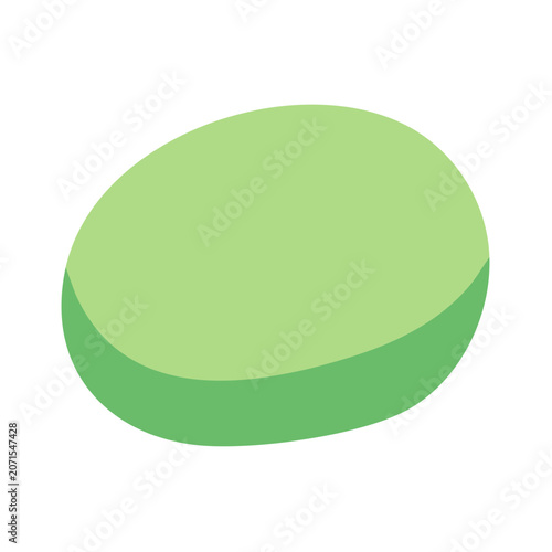Green oval flat vector shape