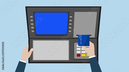 Cash Withdrawal at an ATM Animation Video 4K suitable for your project needs