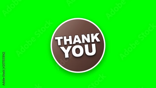 Thank You Badge on Green Background Appreciation Message Concept