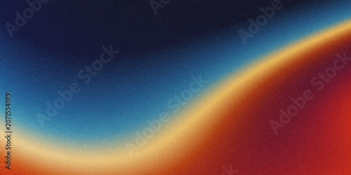 Bild auf Leinwand Smooth wavy fluid gradient abstract background with vintage grain noise texture