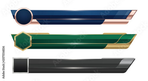 luxury lower third banners geometric layouts bar with metallic silver details