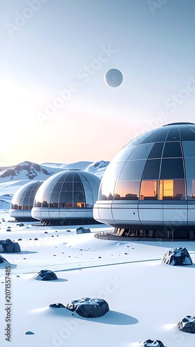 A futuristic snowy landscape with domed habitats (2)