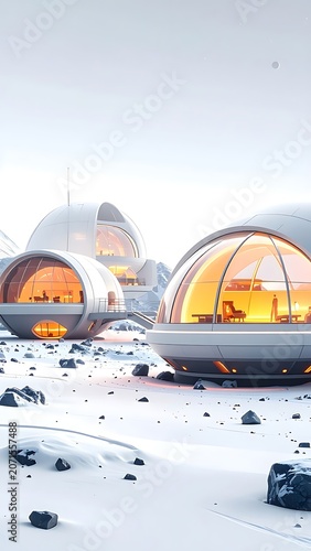 A futuristic snowy landscape with domed habitats (1)