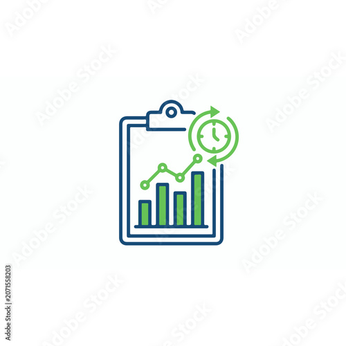 Business growth graph icon with green arrow chart illustration finance success statistics vector symbol for web marketing market diagram 3D bar chart concept