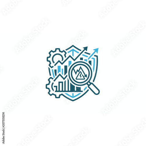 Abstract Brain Communication Target Icon Vector Illustration with Circular Business Network Symbol and Modern Web Design Concept Logo Art Pattern