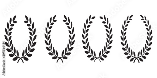 Foto Laurel wreath icons collection for award and victory symbols elegant leaf frames for champion and honor designs