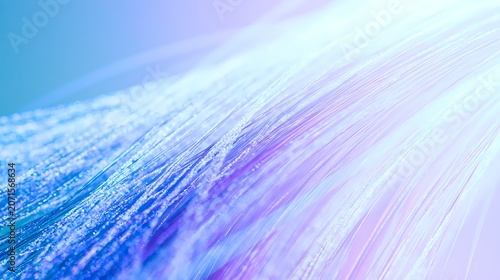 Close-Up Aesthetic Texture Background of Glowing Fiber Optic Strands in Blue and Purple