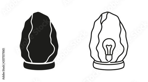 Obraz na plátně Salt lamp silhouette and line drawing on a white background