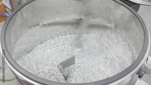 Plastic mixer machine, Plastic Polymer processing, Industrial manufacturing. Factory Raw material blending, Manufacturing process in Plastic industry.