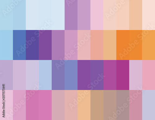Harmonious color palette showcasing various shades of cool blues warm oranges and vibrant pinks in horizontal bars