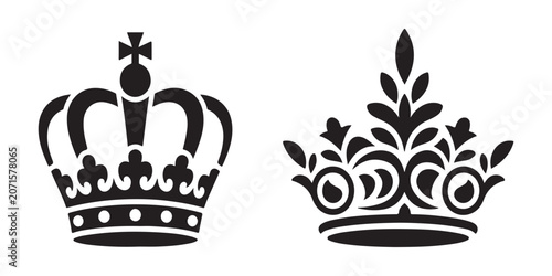 Obraz na plátně Elegant royal crowns and decorative tiaras symbolize power authority and regal status